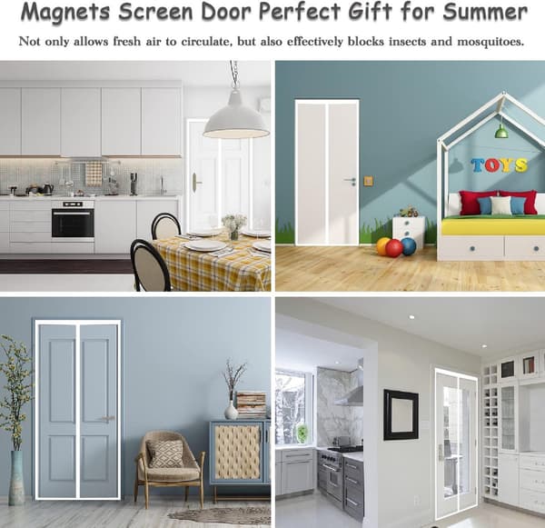 Magnetic screen for doors and windows - Screen - with tension straps - with magnetic curtain