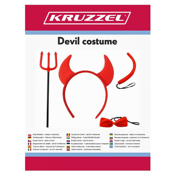 Djævlekostume - sæt med 4 dele S22140