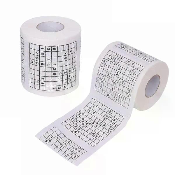 Sudoku Toalettpapper 1 Rulle 2-lagers Tryckt WC Bad
