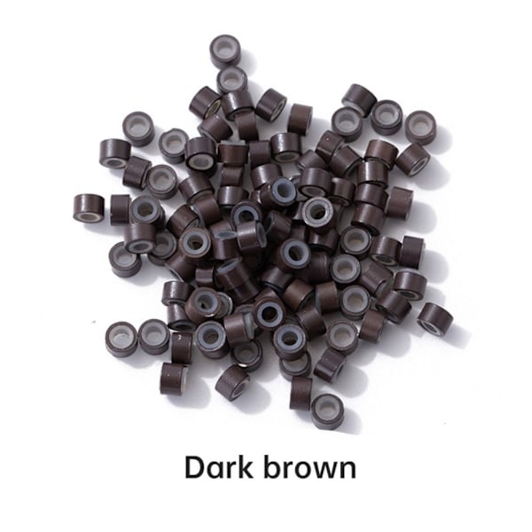 500 STK Hårperler Micro Links Ringe MØRKEBRUN Dark Brown