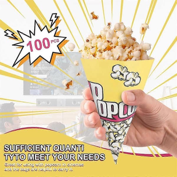 100 st Popcornpåsar Papperspåsar Mandlar Popcorn