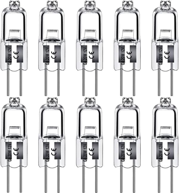 G4 Halogenlampor 10W 12V - Varmvit - 20-pack 10W 20 st