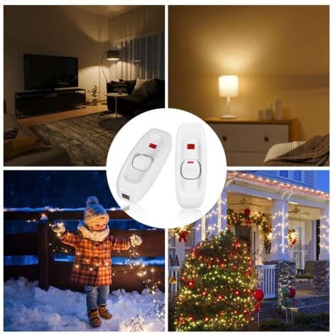 2 stk. 250V 10A snoreafbryder, vippekontakt, indbygget lysafbryder til bordlampe