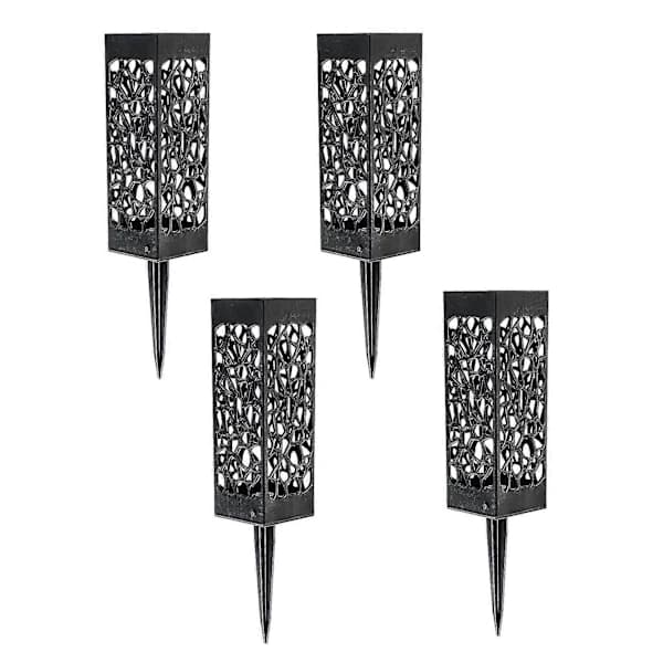 Flower Container for Gravesite with Stakes - 4-pack Grave Vase Memorial Headstone Decorations