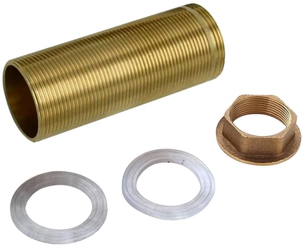 Messingrørsmuttere for varmt- og kaldtvannskraner, låsemutter (lengde: 80 mm)