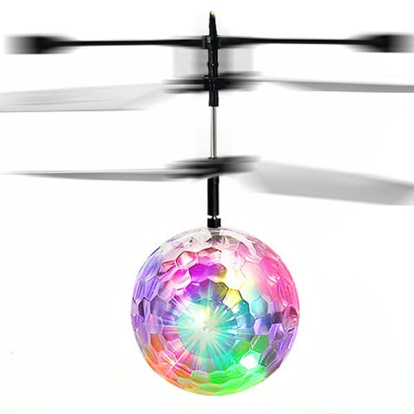 Fargerik krystallkule flysensor lysende flygende helikopter gest sensor barneleke