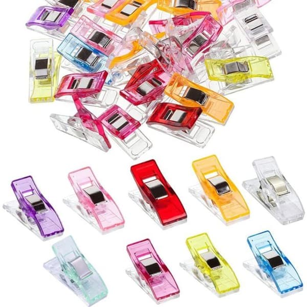 (Mixed Colors) 50 Pcs Sewing Clips, Multi-functional Sewing Clips, DIY Clips for Sewing, Fabric Fastening