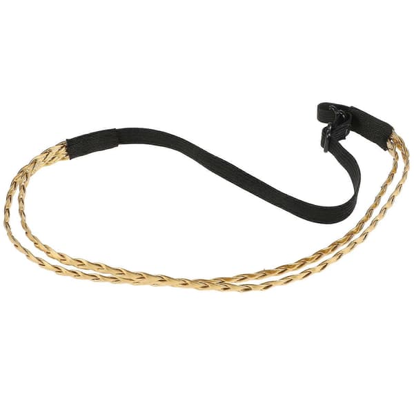 Gyllene Flätat Hårband i Konstläder för Kvinnor, 56 cm