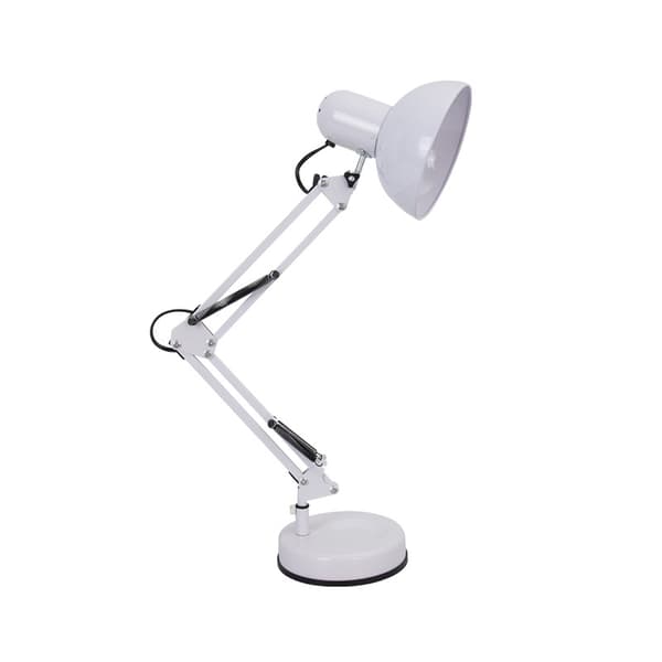 1 stk LED-leselampe med justerbar arm, hvit hvit vit
