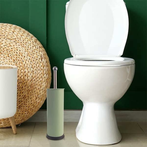 Toiletbørste med holder metalgrøn GRÖNISK 10x38,5 cm