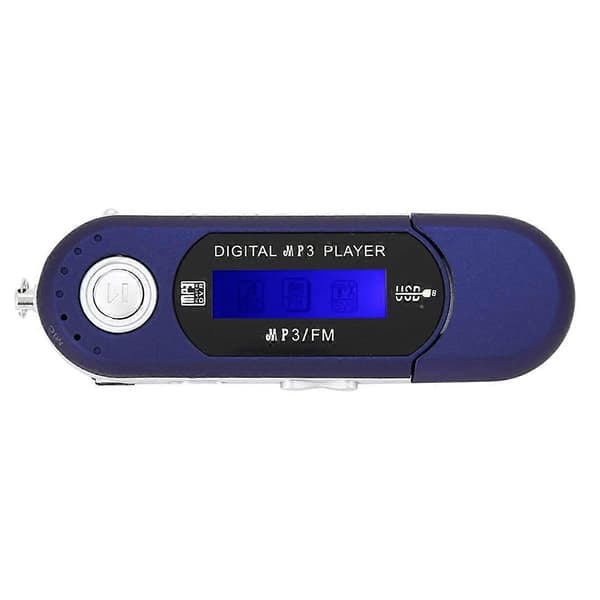 MP3-spiller 8GB med hodetelefoner, USB, LCD-skjerm og FM-radio