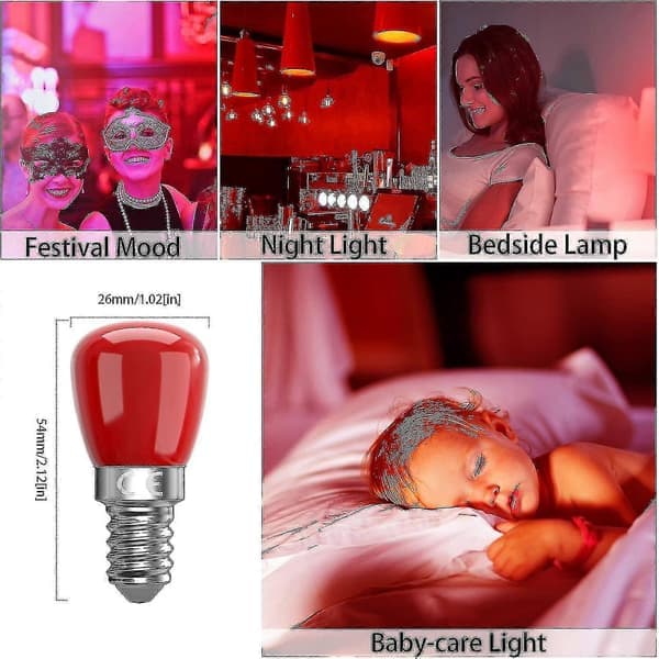 Pakke E14 Røde LED-pærer 3w E14, Dekorative Røde E14 LED-pærer, 25w Erstatning, Egnet for Stemningsbelysning, Halloween, Jul [Energiklasse