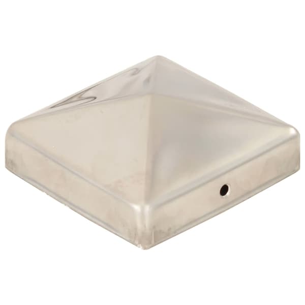 vidaXL Stolpehætter pyramide 6 stk. rustfrit stål 81x81 mm Silver silver