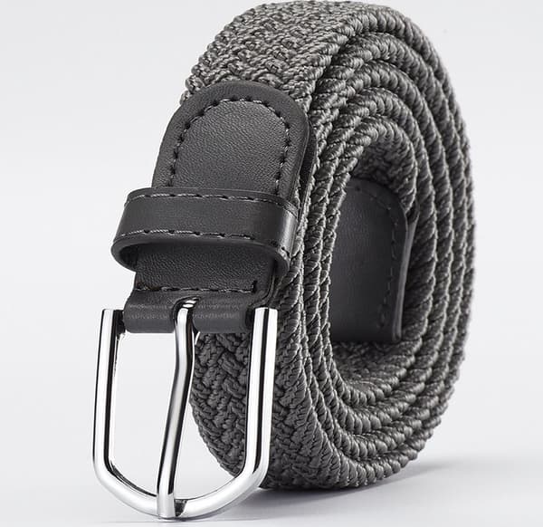 2 - Byxbälte - Herrläderbälte - Mason - Jeansbälte - 107 - cm - Svart - Elastiskt - Justerbart - Bälte - Unisexbälte - Snabb - Män