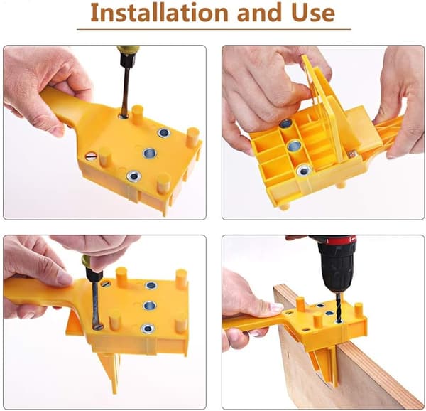 44 st/set Woodworking Doweling Jig Kit 6/8/10 mm Handheld Wood Drilling Dowel Hole Saw Tool, Drill Guide Kit (Blue)