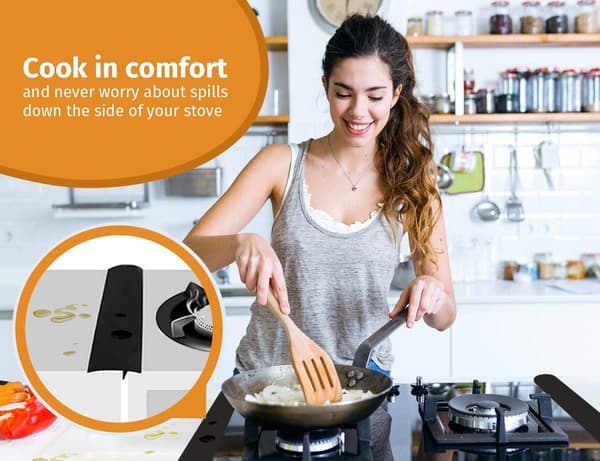 Stove trim - keeps clean between stove and cabinet 61.5 cm Black 1-pack