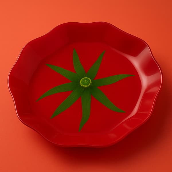 ARIA FRESH Tomatformet Glasskål 17x18x1,8 cm - Dekorativ Servering