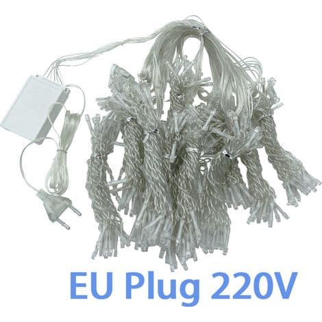 600 LED 6m x 3m Curtain Light String, 8 Modes Waterproof Frost-Resistant Curtain Light String for Window Decoration, Christmas,