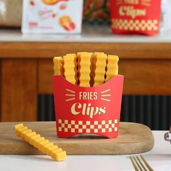 24-pack pommes frites påsklämmor - roliga matpåsklämmor med magneter