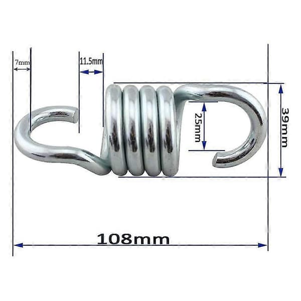 2 st Upphängningsfjädrar för hängstol, 700 lbs viktkapacitet, silver, galvaniserat järn, 7 mm