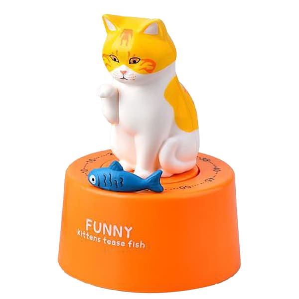 Mechanical Kitchen Timer, 60 Minute Visual Countdown, Cute Cartoon Animal, Orange