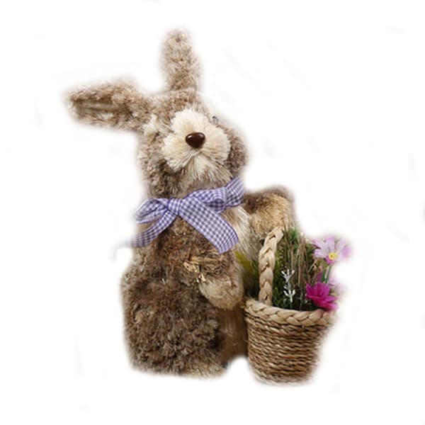 Straw Easter Bunny Figurines Lifelike Handmade Woven Rabbit Desk Decorations Crafts Garden Party Decorations