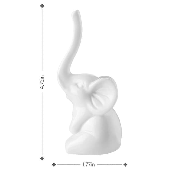Porcelæns Elefant Statue Ringholder Yndig 4,5x12cm til Kvinder Piger