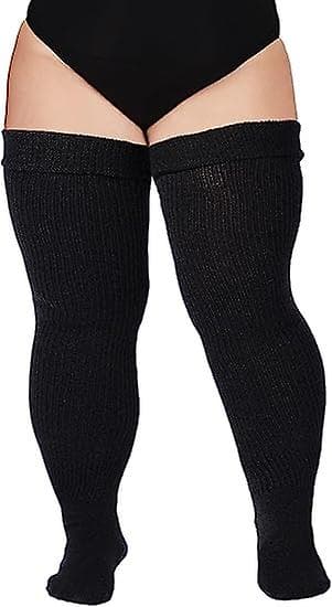 Plus Size 5XL Women's Socks for Thick Thighs - Extra Long & Thick Over Knee Socks - Leg Warmers Boot Socks
