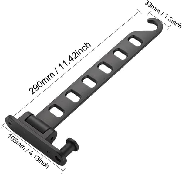 Wall-mounted clothes rack, foldable wall clothes rack, 180° swivel hanger, wall hook with screw, for laundry, bathroom