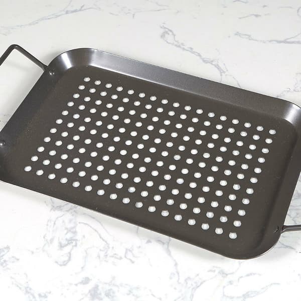 Nonstick Grillbricka med Handtag och Läckagehål 34,5 x 18,5 x 1,5 cm