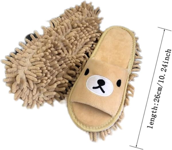 Microfiber Mop Slippers Floor Cleaning Detachable Shoe Covers for Bathroom Kitchen Brown