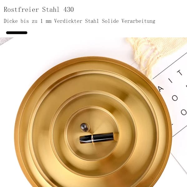 Guld Rund Serveringsbricka - Multifunktionell Förvaringsorganisatör i Rostfritt Stål [ZHE]