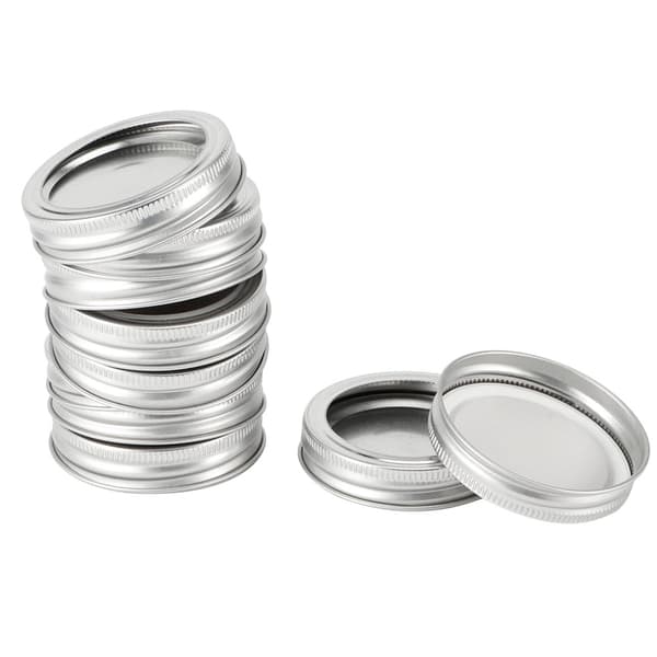 Glasburkslock 10st 70mm Silver Cirkulär Ring med Täckplatta