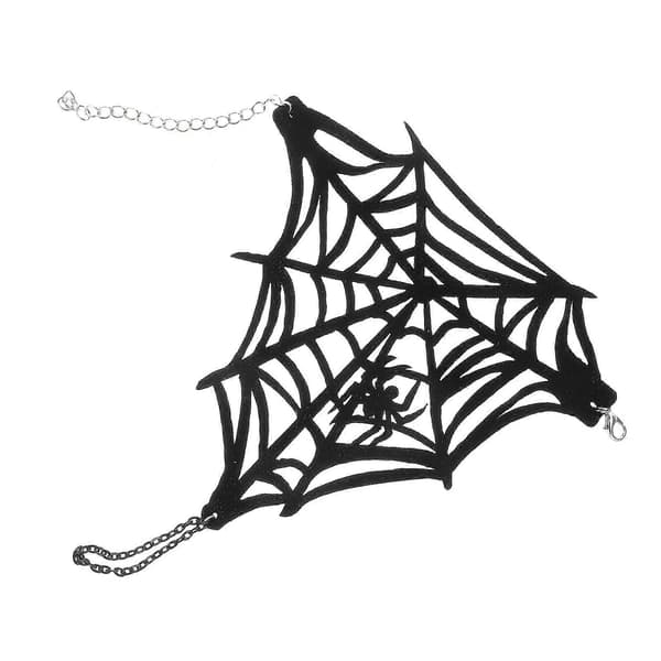 Fingerløse hansker Spindelvev Halloween Svart Polyester 16,5x16 cm