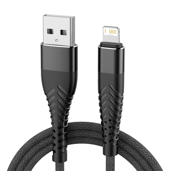 Snabb USB-kabel för iPhone 13 14 12 11 Pro XS Max 5 6 7 8 Plus SE iPad Origin 3M Sladd Mobiltelefon Sladd Data Laddarkabel svart black 2m