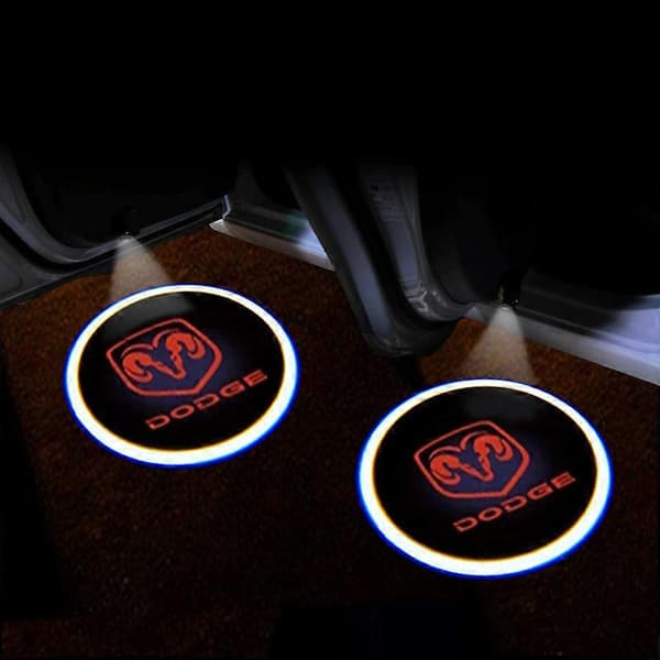 2 stk. LED Bildørlampe Velkomstlys Trådløs Laserprojektor Til Dodge Challenger Caliber Journey Ram 1500 Nitro Tilbehør