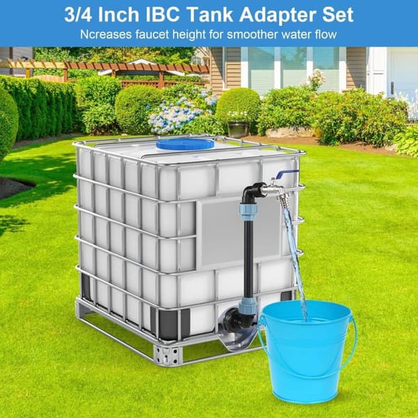 3/4\" IBC-tankadapter svanehals-hane til 1000L regnvandstank