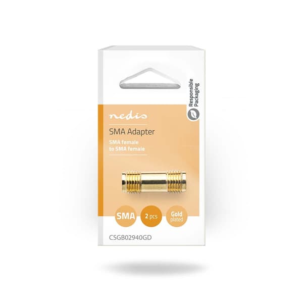 SMA-adapter hun til han forgyldt 50 Ohm lige kobber 2 stk.