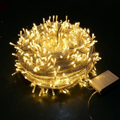 Outdoor and Indoor String Lights, 100m 600 LED Christmas Tree String Lights with Plug, Waterproof, Outdoor Christmas String Lights