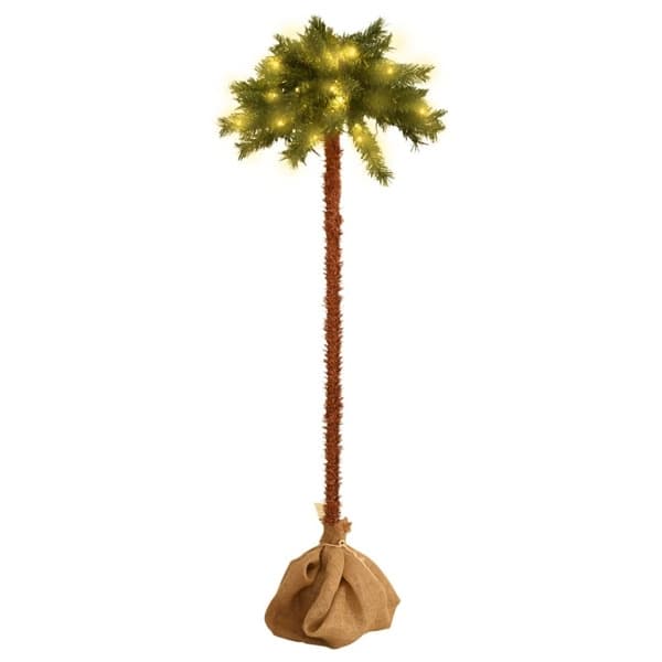 vidaXL Artificial Palm Tree with LEDs 210 cm Grön 2850
