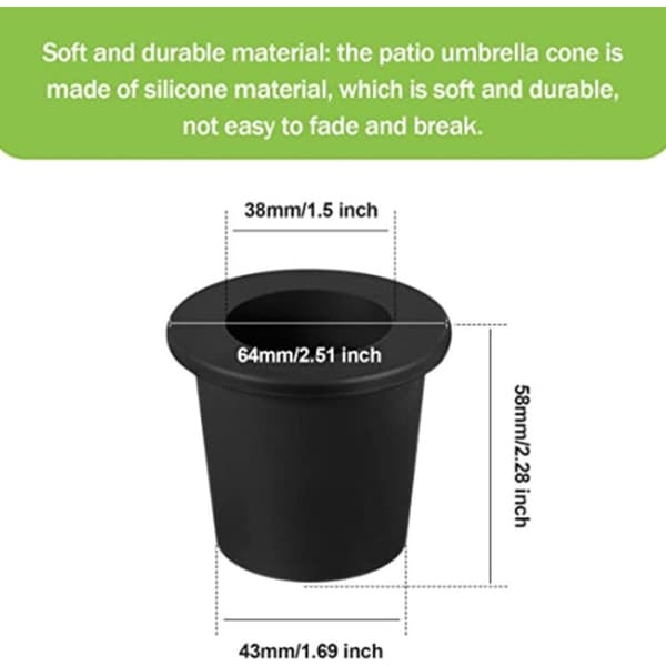 Set med 2 paraplyhålskydd i silikon, paraplystabilisator för bord och poolparaply
