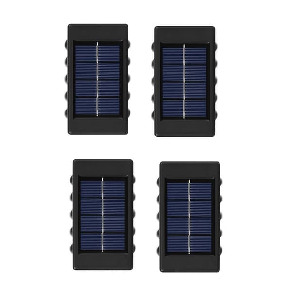4 stk vanntette solcellelamper LED-lys for hagegate landskap balkongdekor solcelle utendørs vegglampe, hvitt lys