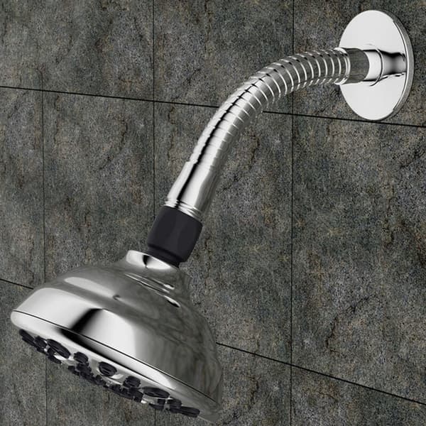 Adjustable Shower Head Extension Arm with Flange, Swivel Shower Arm for Bathroom..DEBUNS