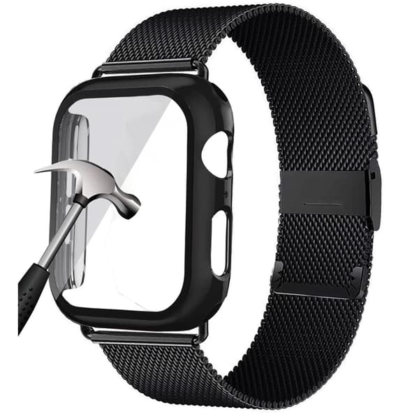Apple Watch-rem 38 mm sølvfarget med silikondeksel