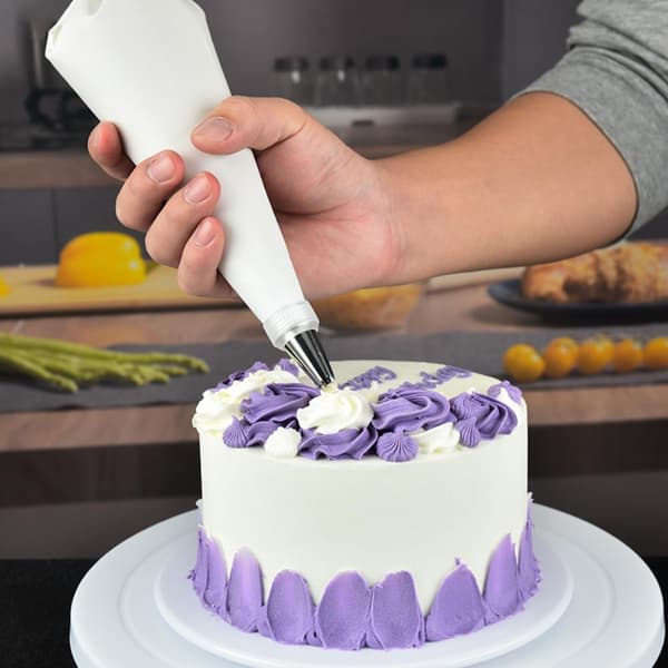 4-delt gjenbrukbart sprøyteposesett i bomull for kaker og muffins 40 35 30 25 cm