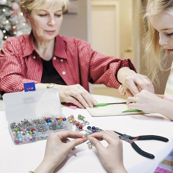 50 stk. englenøgleringe inklusive nøgleringe med farverige perler charm DIY håndværkssæt - God