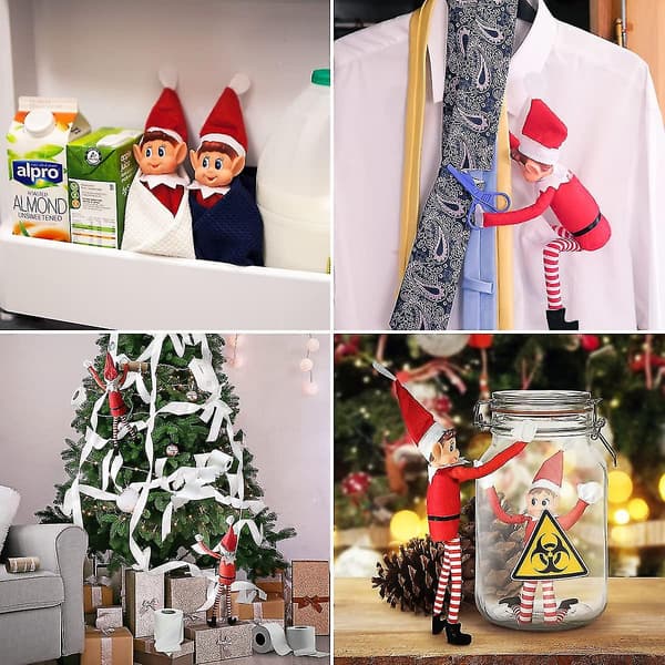 Naughty Gnome Plush Toy with Velcro Hands - Long-legged Santa with Hat-FX-