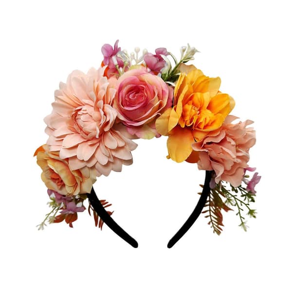 Bløde stofblomsterhårbånd til kvinder, justerbart hårbånd med realistiske blomster, velegnet til fotografering, begivenheder, bryllupper 3-FX- 3 3