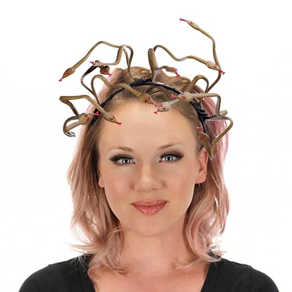 Halloween Karneval Scenrekvisita Hodeplagg Medusa Slange