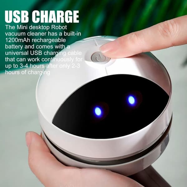 Mini USB Rechargeable Cordless Handheld Vacuum Cleaner with High Suction Power for Desk, Car, Keyboard - Compatible with Multiple Surfaces